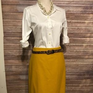 J. Crew mustard yellow wool skirt 12